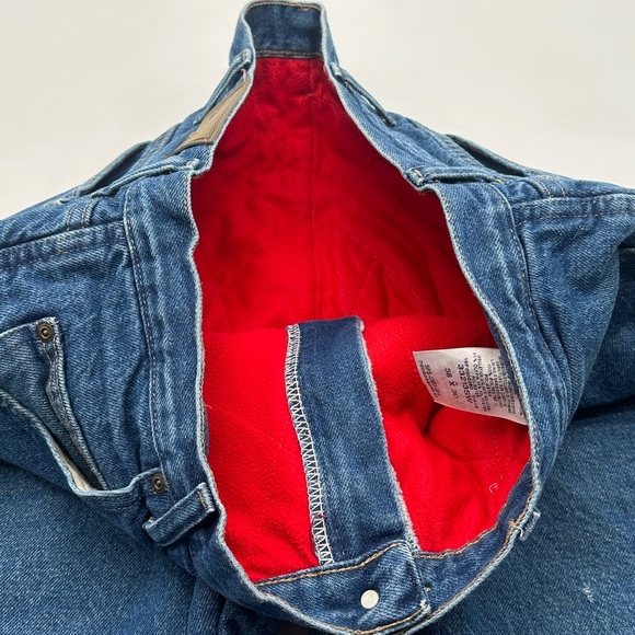 Vintage LL Bean Fleece Lined Jeans- Red Fleece Lined size 38 x30 - Picture 4 of 7